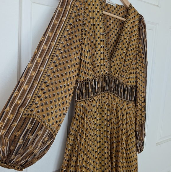 Ulla Johnson Silk Golden Flutter Dress - Picture 4 of 12